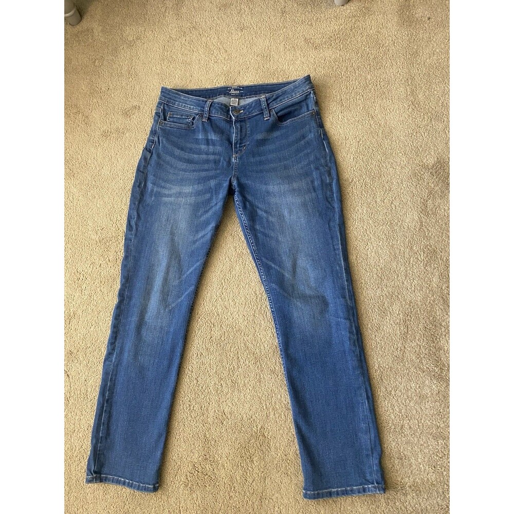 G.H. Bass & Co. Straight Blue Denim Jeans Stretch 5-Pocket Women's Regular